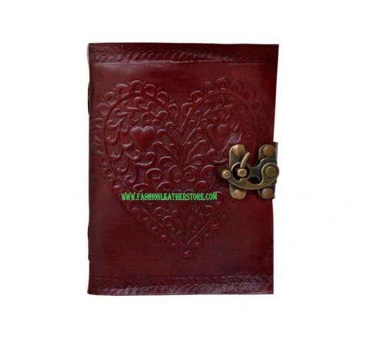 Celtic Embossed Heart Love Leather Journal Blank Dairy Note Book Handmade Paper 120 Pages